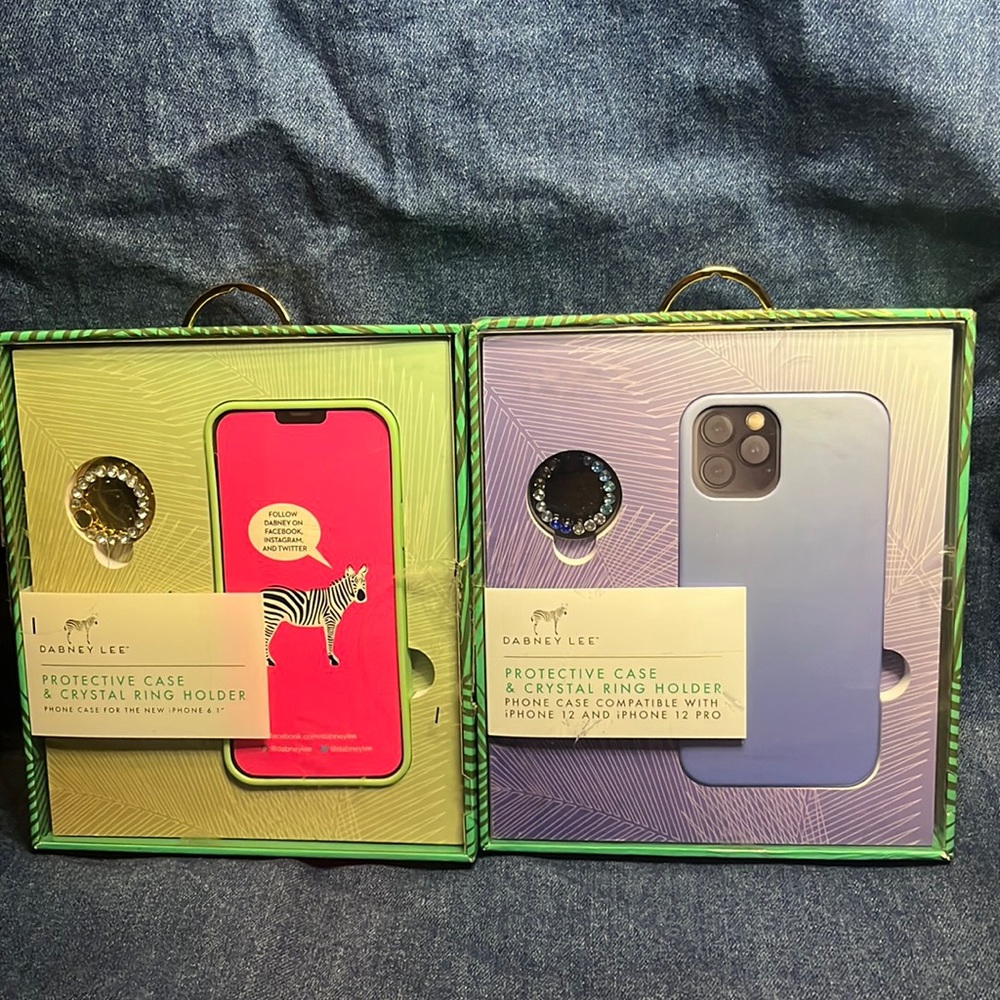 Dabney Lee iPhone 12/12 pro & 6.1” mint green & blue set NIB